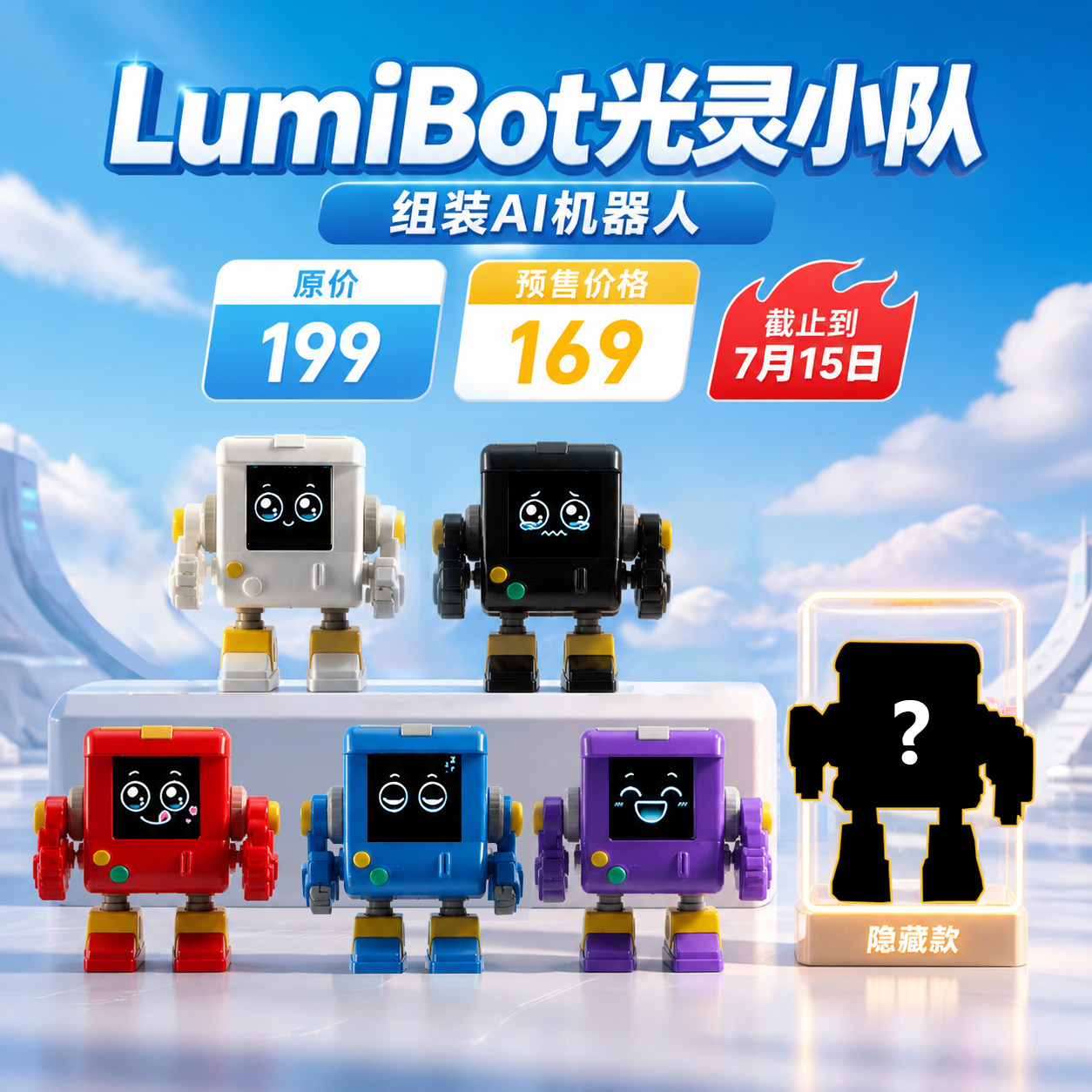 LumiBot拼装机器人AI语音盲盒