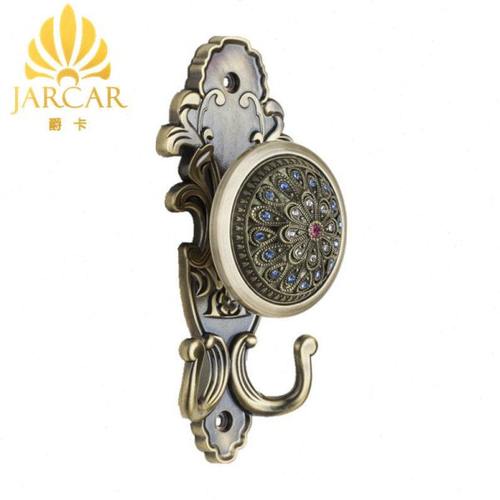 精品窗帘挂钩钩子孔雀翎金属镶钻欧式壁挂捆绑装饰收拢带配件墙钩