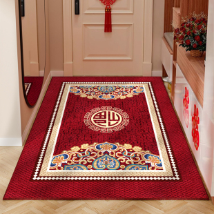 新中式 家用喜庆红色结婚乔迁地毯新年入宅防滑 入户门地垫2025新款