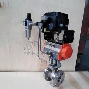 QV647Y气动V型球阀陶瓷密封紧急切断阀门RV200D气动对夹球阀