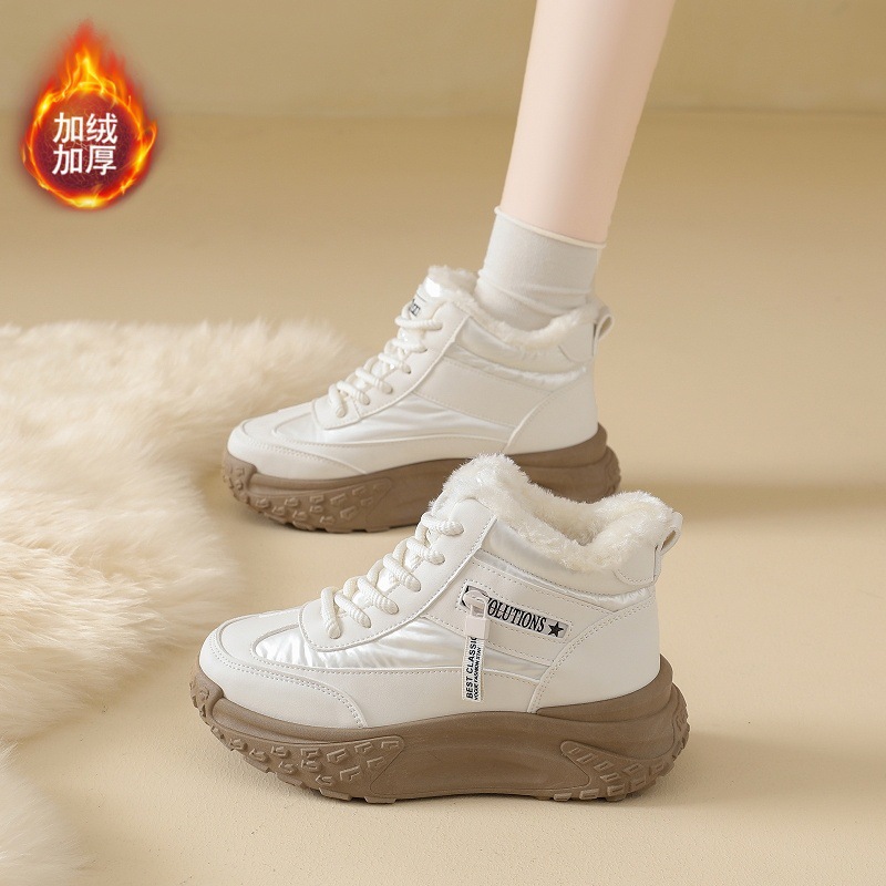 厚底加绒防水雪地靴女