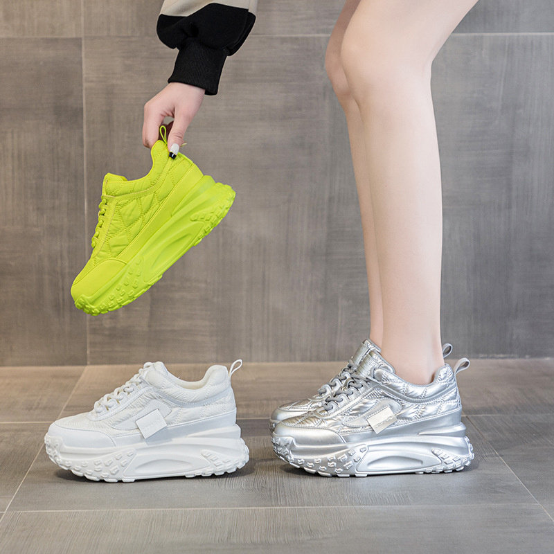 内增高7CM老爹鞋女2026百搭厚底松糕休闲鞋春款