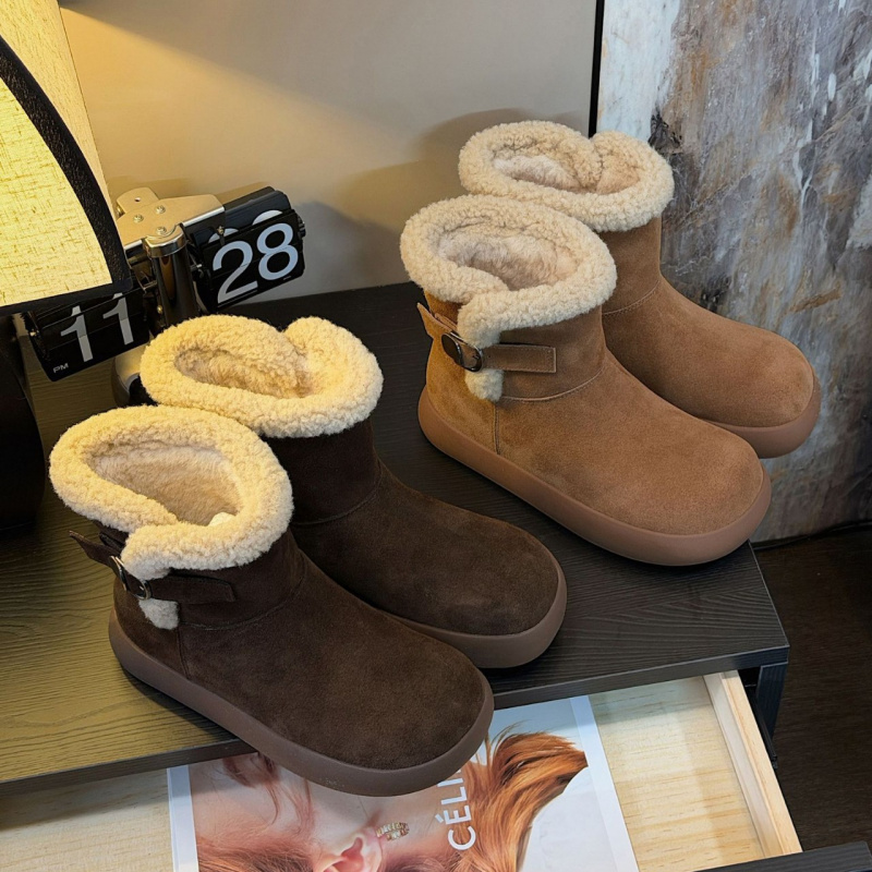 厚底加绒雪地靴女冬季保暖棉鞋