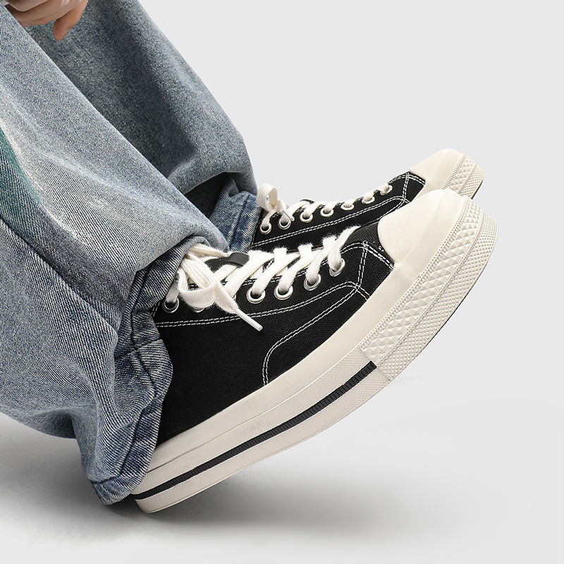 布鞋款情侣鞋休闲百搭布面情侣鞋子男潮流白色