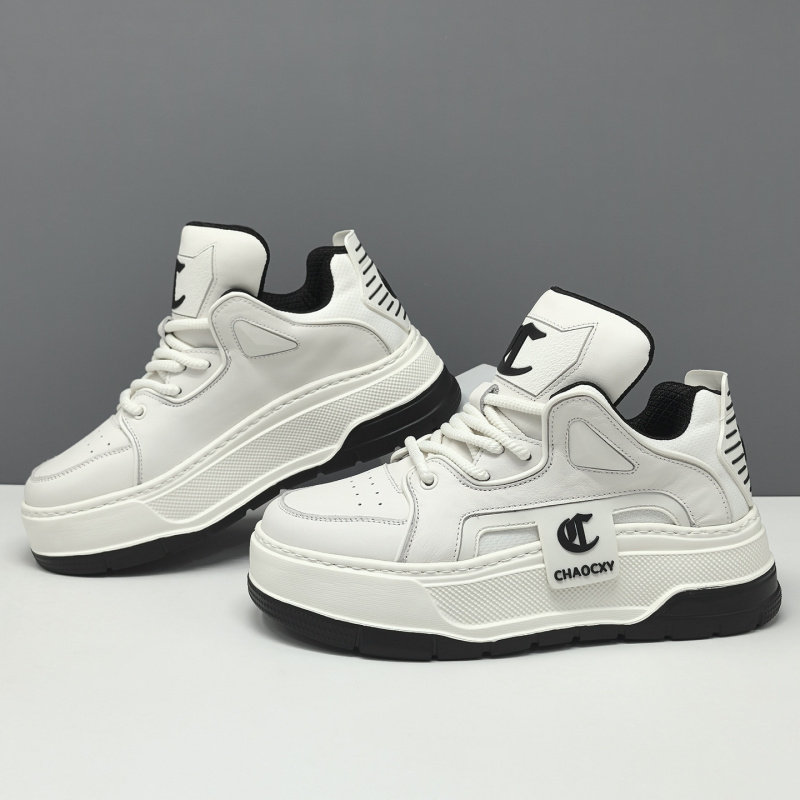 男生厚底板鞋男款潮鞋运动男鞋男士透气休闲潮鞋男鞋单鞋松糕拼单