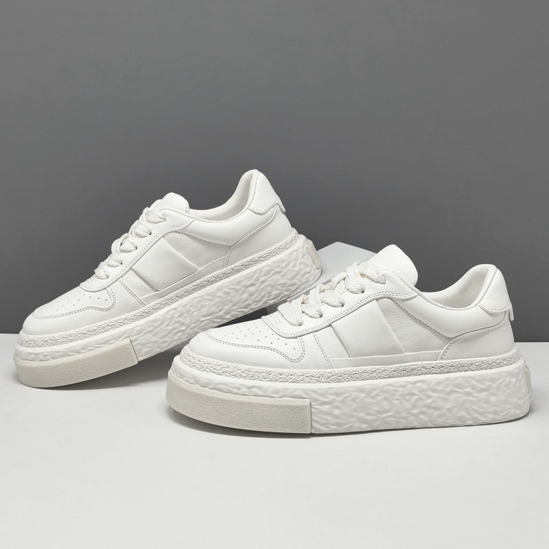 男生厚底透气板鞋男款潮鞋男鞋百搭运动休闲鞋板鞋单鞋松糕鞋单带