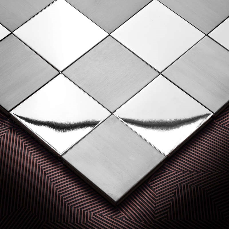 现代密缝金属马赛j克瓷砖背景墙吧台餐厅小方砖墙贴自粘不锈钢墙