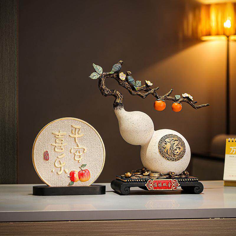 平安喜乐摆盘摆件客厅酒柜电视柜装饰品家居招财葫芦摆设乔迁礼物