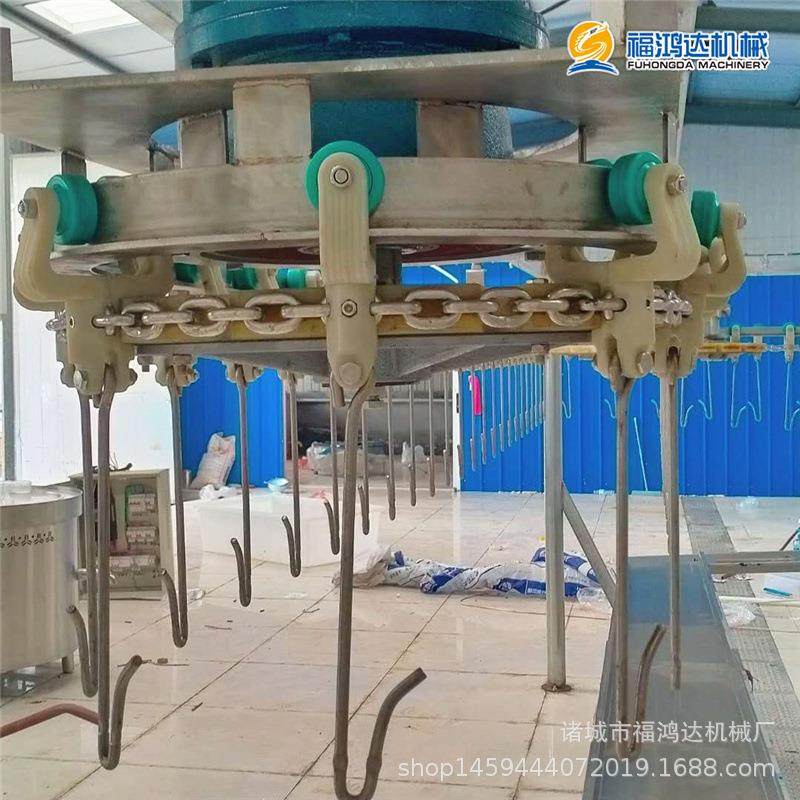 圆盘轨道式脱骨扒鸡油炸线 德州名吃烧鸡油炸机 五香扒鸡油炸锅