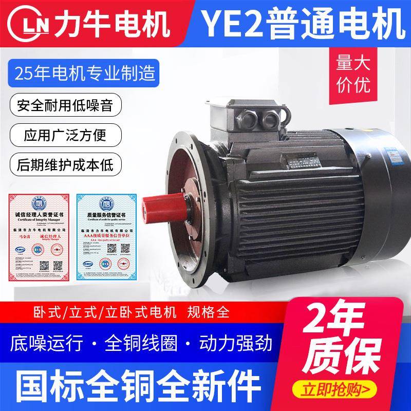 三相异步电动机厂家268级YE2立式卧式普通电机铝壳电机型号全