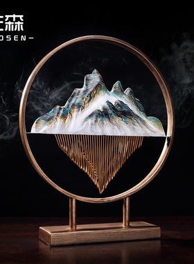 佐森山影现代艺术品雕塑摆件客厅装饰品酒店玄关假山家居创意摆设