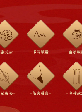 2024新年写字笔文昌财神李诚将军属龙狗兔牛羊签字笔黑色