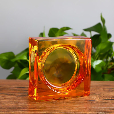 超白透明玻璃砖水晶砖方形实心砖太阳纹圆形隔断墙定制卫生间玄关