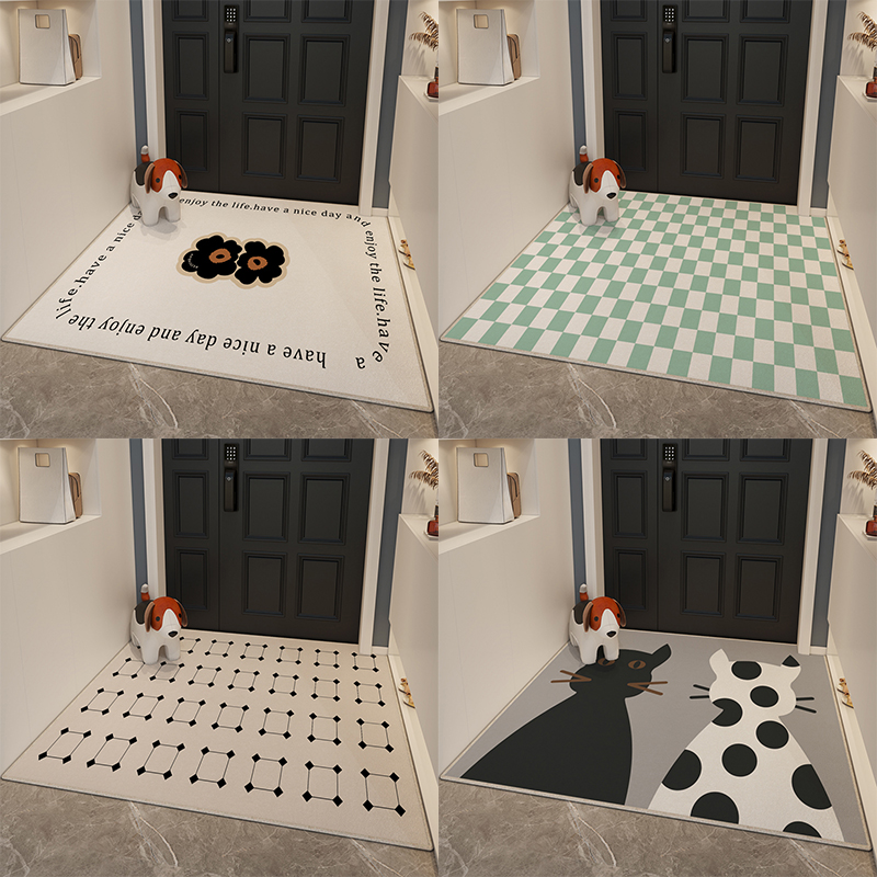 北欧风入户门地垫高级入门户门垫2022新款门内大尺寸毛绒进门脚垫