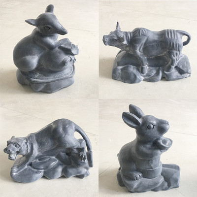 青石十二生肖石雕摆件鼠牛虎兔龙蛇马羊猴鸡狗猪天然石头雕刻生肖