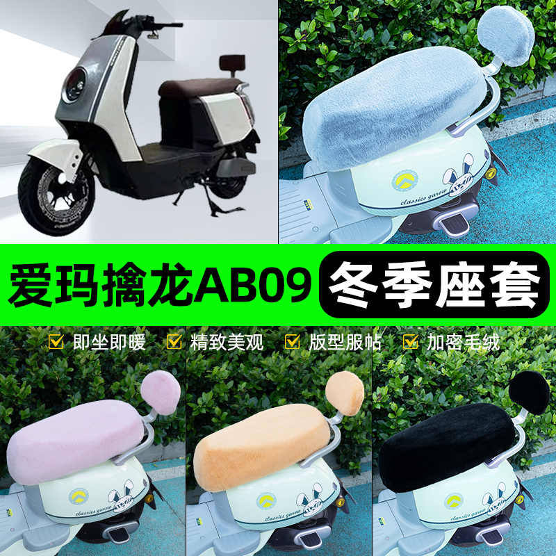 适用爱玛擒龙AB09电瓶电动车冬座套坐垫套座位防雨罩防水防晒配件