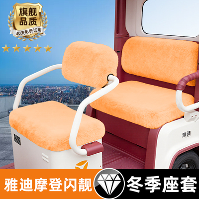 雅迪摩登闪靓专用冬季座套加厚闪亮电动三轮车坐垫套脚垫装饰配件
