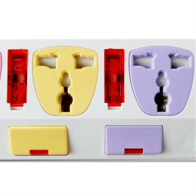 英标13A六位带灯分开关分保险丝新加坡马尔代夫 港版万用转换插头