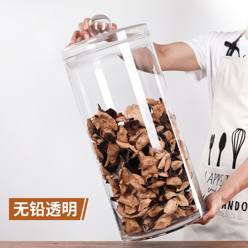 超大号装陈皮储存罐专用密封w茶叶桶玻璃食品级大容量鱼胶展示商
