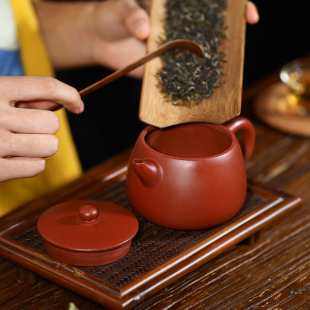 正宗单个泡茶 紫砂壶大b口纯手工原矿大红袍家用功夫茶具宜兴套装