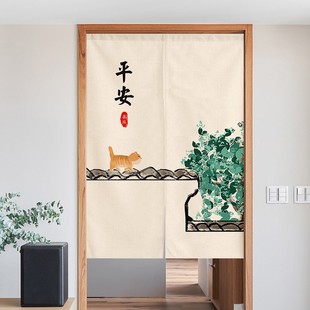 饰布帘厨房洗J手间遮挡挂帘免打孔帘子 布艺门帘隔断帘家用卧室装