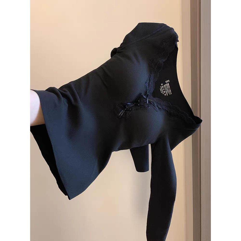 德绒【带胸垫可拆卸】韩系v领蕾丝蝴蝶结花边磨毛打底衫女内搭上,女装/女士精品,T恤,淘宝优惠券,粉丝福利购,淘宝优惠卷
