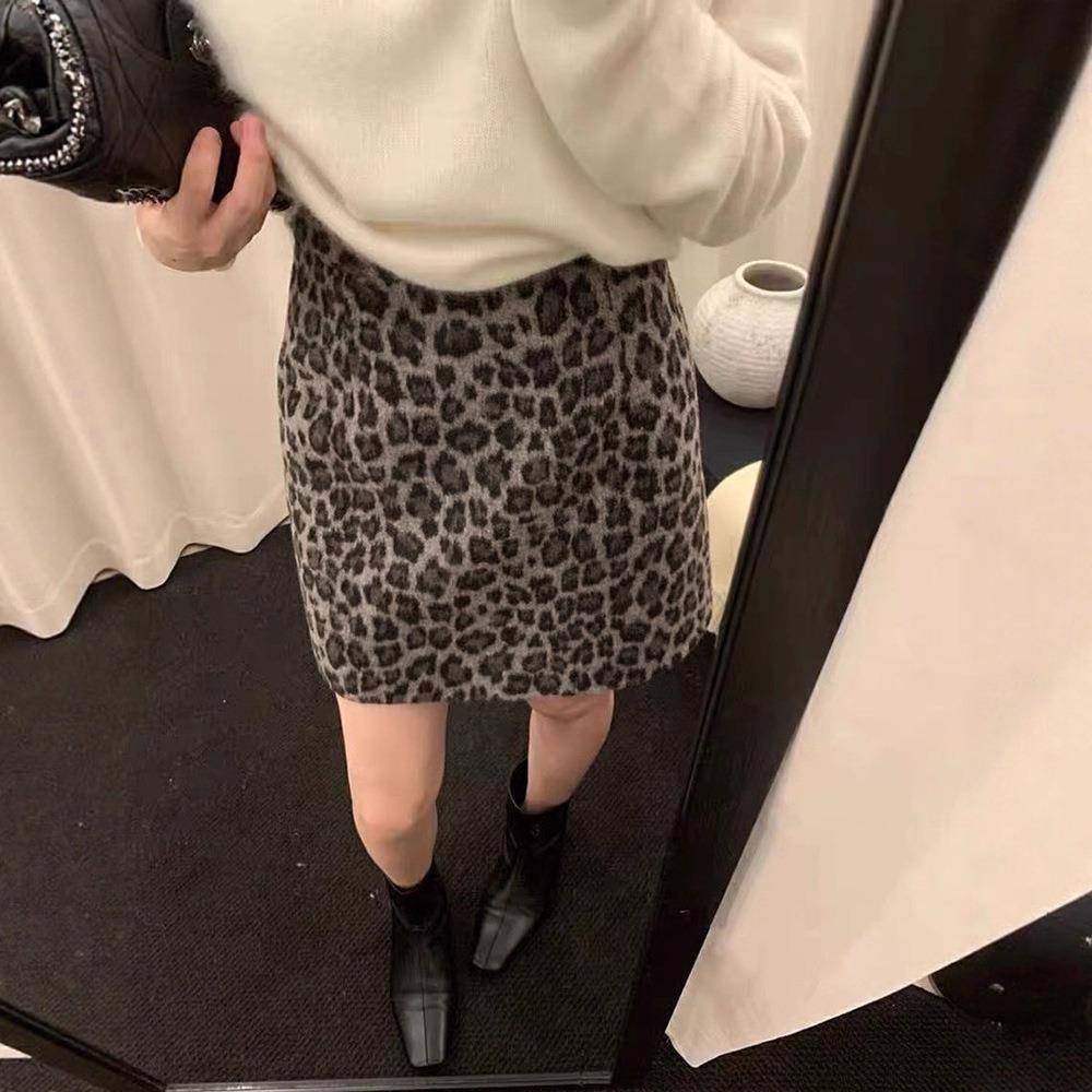 复古气质豹纹毛呢半身裙女2025冬新款裙子高腰显廋防走光A字短裙,女装/女士精品,半身裙,淘宝优惠券,粉丝福利购,淘宝优惠卷
