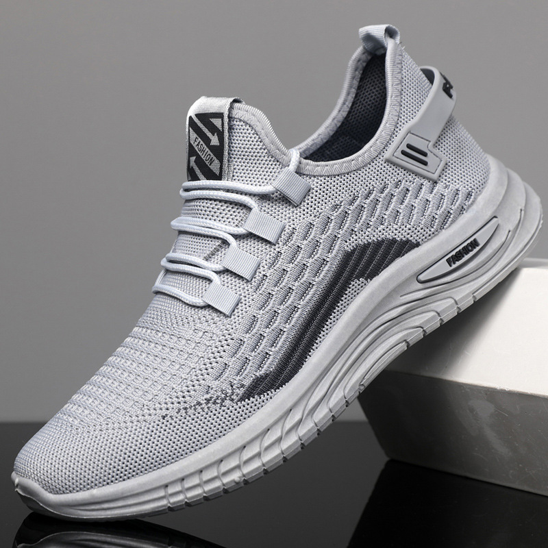 男鞋夏季运动休闲鞋飞织网面镂空