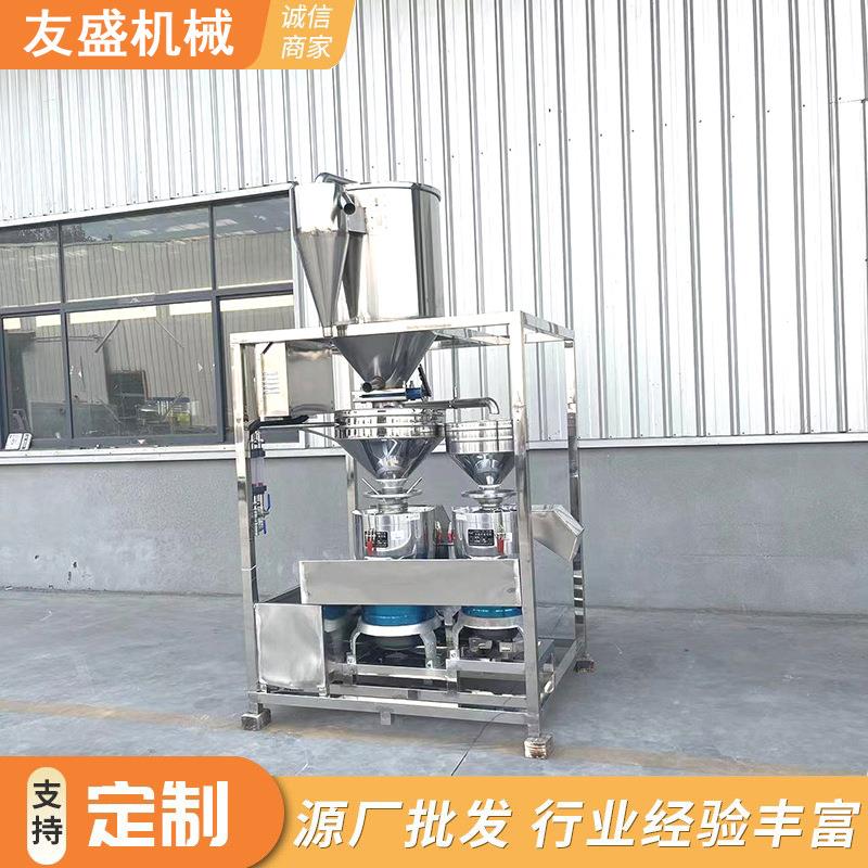 全自动双联磨不锈钢磨浆机组家用小型两连磨浆豆腐机