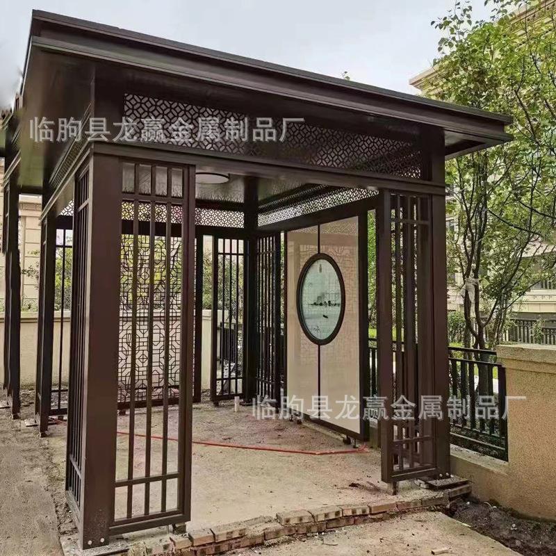 设计安装欧式园林铝合金葡萄架新中式景观亭庭院简约中式长廊架