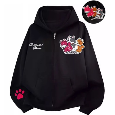 卫衣男拉链连帽chic痞帅开衫外套