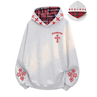 美式高街刺绣连帽情侣上衣外套