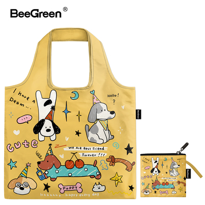 BeeGreen奶狗涂鸦原创设计师款环保购物袋女百搭多用万能袋