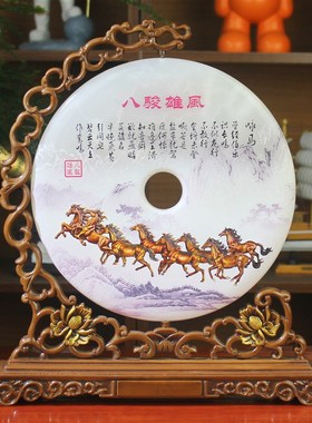 办公室桌面书柜励志小摆件活性炭雕工G艺品厚德载物客厅酒柜装饰