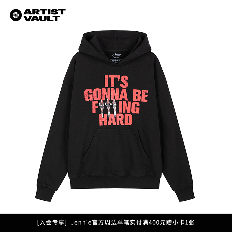 Jennie官方周边Ruby一周年快闪同款Like Jennie连帽卫衣