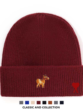 【官方直营】Ami fien针织帽男女通用轻奢透气保暖毛线帽秋冬卡通