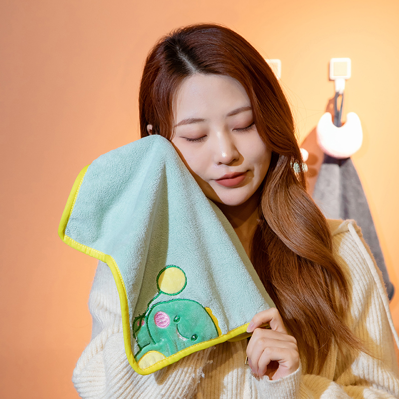 擦手巾可挂式可爱超强吸水儿童擦手小毛巾厨房卫生间擦手帕抹手布