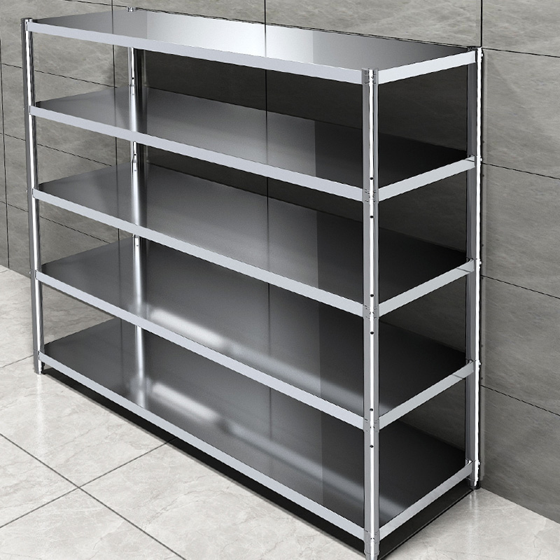 加厚304不锈钢厨房置物架落地多层家用货架类橱柜收纳架子大储物5