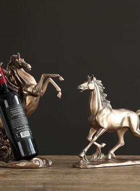 创意欧式马红酒架摆件客厅电视柜酒柜装饰工艺品摆设乔迁新居礼品