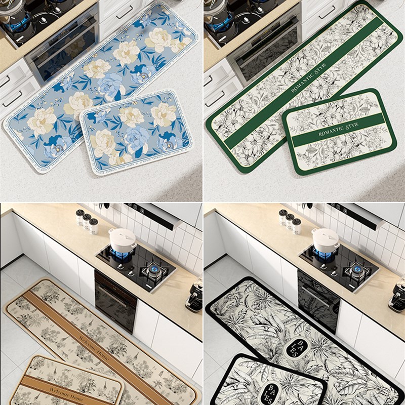 厨房地垫防滑防油可擦免洗脚垫防脏吸油专用垫子软硅藻泥吸水地毯