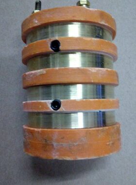 4路导电环凹环孔25外63高度80 铜环25X67X75