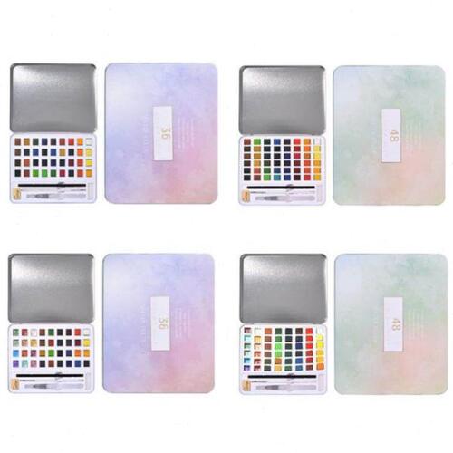 36/48 Colors Solid Watercolor Paint Set Hand-painted Paintin