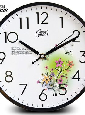康巴丝挂钟创意客厅壁钟石英钟个性静音卧室钟表卡通时钟大号挂表