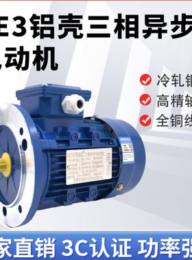 YS/YE3铝壳电机YE3-7124 YS-8024 0.37KW 0.75KW三相异步电动机