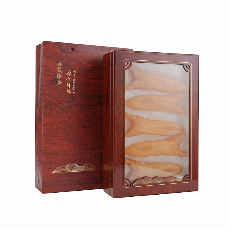 新款花梨木开窗实木鱼胶包装盒通用野山参M陈皮展示盒礼品盒空盒