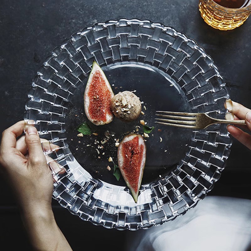 Nachtmann水果盘玻璃盘子西餐盘平盘透明圆形甜品盘客厅家用