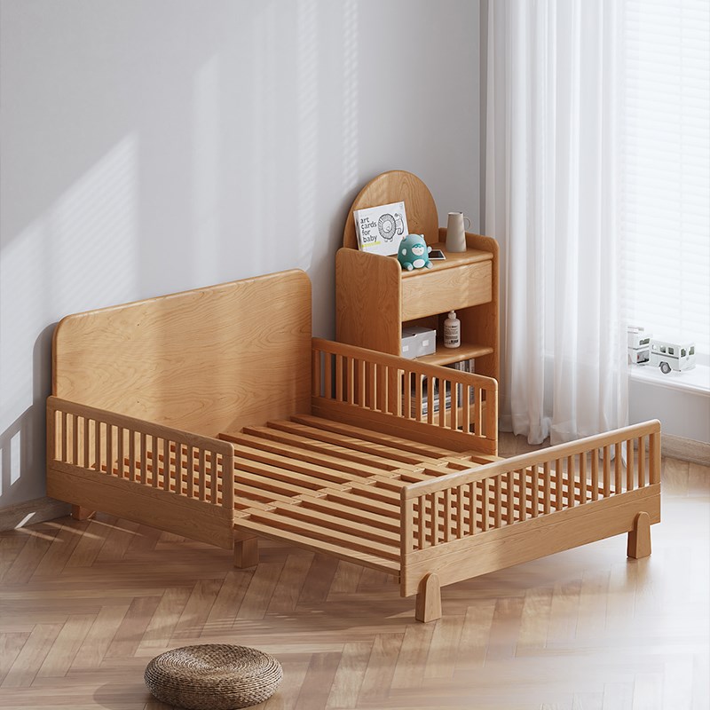 Mors Choice 儿童伸缩床实木单人抽拉男孩女孩推拉婴儿护栏床