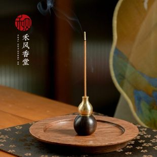香盘家用挂饰香立 国风 福禄香插 新中式 挂件线香香托葫芦插香