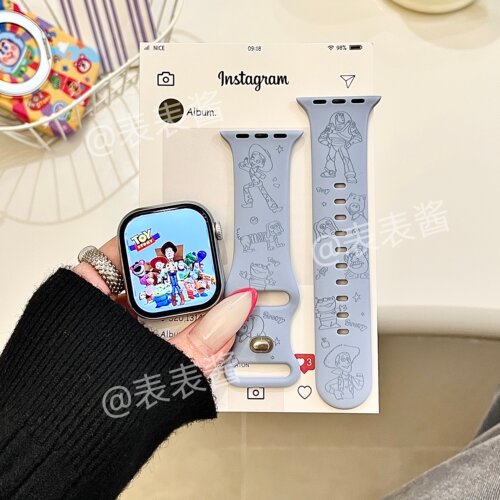 玩具总动员集合适用iwatchs11/10苹果手表表带蓝硅胶Applewatchs9