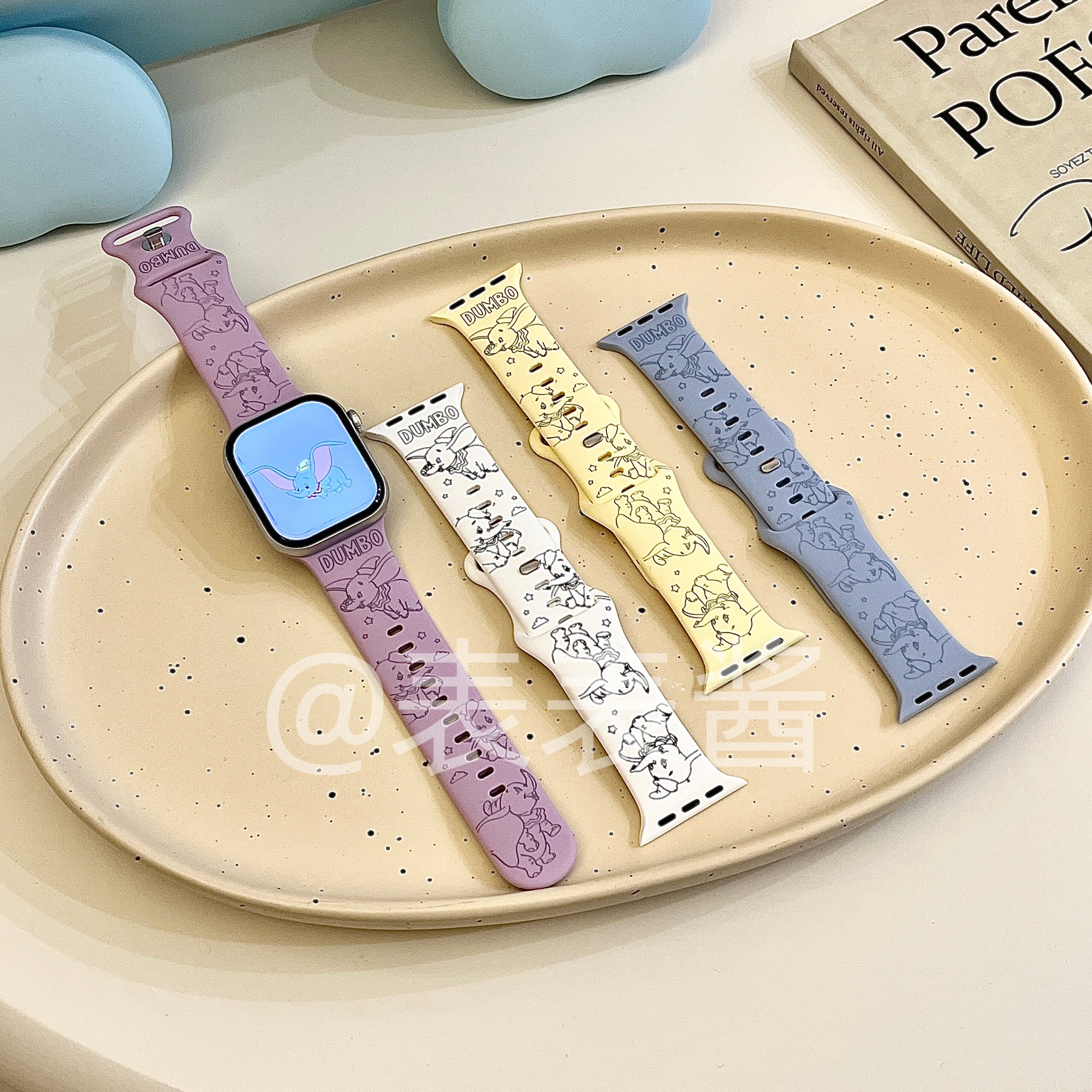 卡通小飞象适用iwatchs11/10苹果手表表带SE硅胶Applewatchs9/8/7